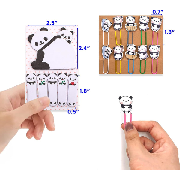 Panda 10 stycken, roliga Planner Djurklämmor för presentstudenter Crea