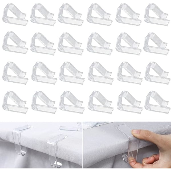 24 stycken plastduksklämmor, duksklämmor, transparenta