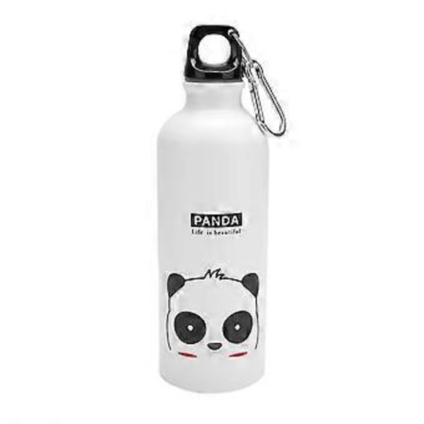 500ml Aluminium Tecknad Mugg Utomhus Resor Sport Camping Vandring Vattenflaska (Vit)