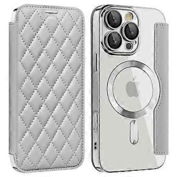 Magnetiskt fodral med kortfack för iPhone 16 Pro Max RFID-skyddande läderfodral Style H