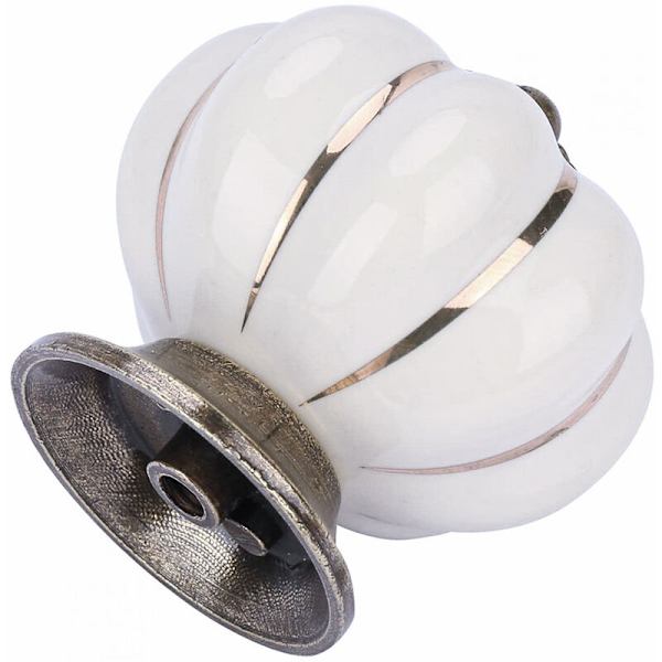 5 stk Keramiske Skapsknapper 40mm Vintage Gresskar Møbelhåndtak