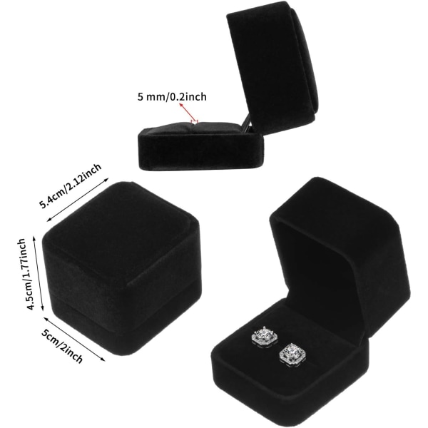 2 Piece Velvet Ring Earring Box Jewelry Gift Box for Wedding Enga