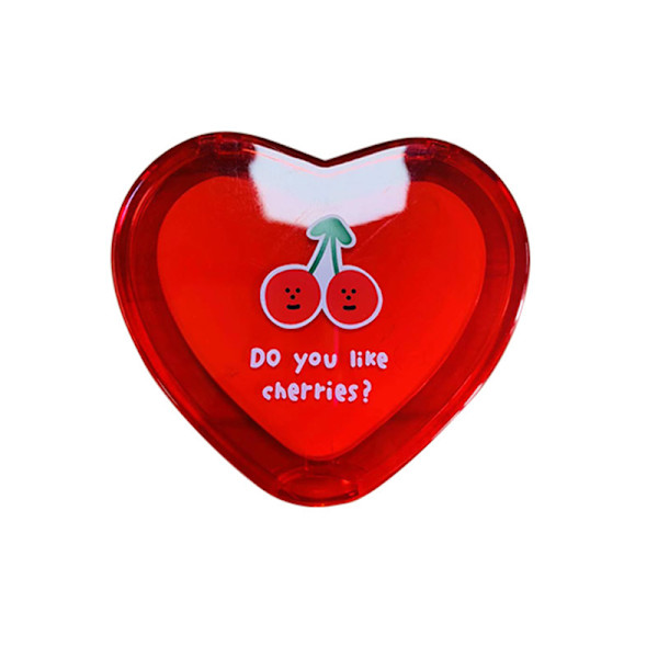 2 st Cherry Heart Shape Fällbar Spegel Kosmetisk Spegel
