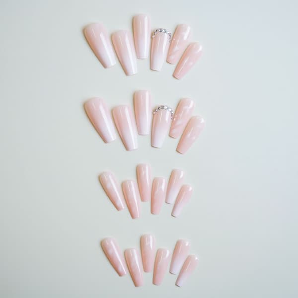 Marmorimitation Lösnaglar, Bärbara Naglar, Nagelkonst, 24-pack