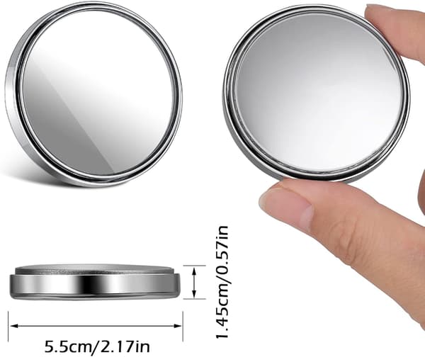 2 stk (Sort) Bil Blind Spot Spejl Rammeløs Rund Blind Spot Mi