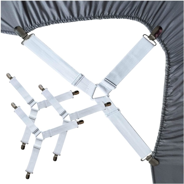 Sengesett Holder Stropper - Hvite - 4 stk - Trekant