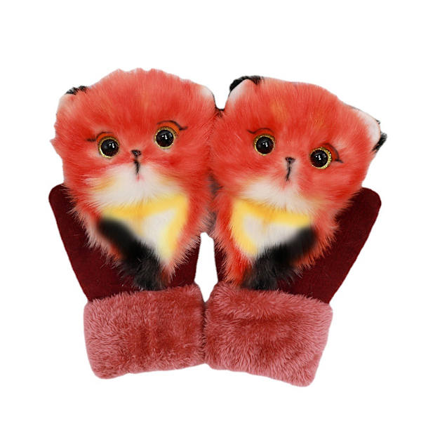 Tegneserie Full Fingers Vinter Varme 3d Dyre Votter
