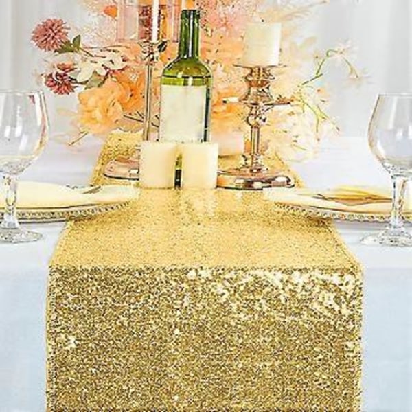 Bordflagg Glitter Bryllup Glitter Bordflagg For Bryllupsfester 12x71 Tommer I Et Utvalg Av Farger Gold