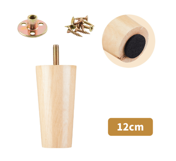 （12cm），Trämöbelben, Set med 4 ersättningsben för soffa, Mid-