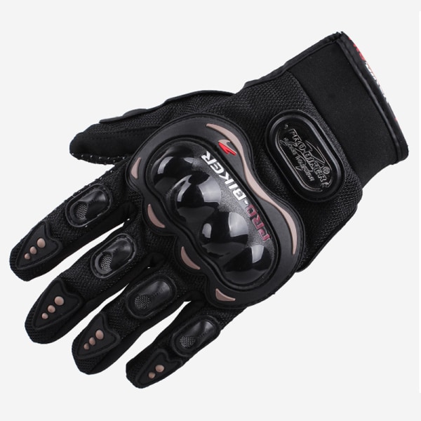 (Stor, svart) Sommarmotorcykelhandskar Mesh Andningsbar Touch Scr