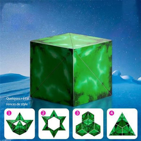 Konstant skiftende tredimensionelt magnetisk 3D Rubiks terning (