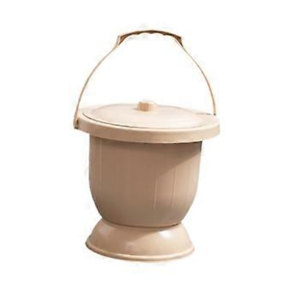 Kammarpotta Spottkopp med Lock Förtjockad Urinflaska Natturinal Bärbar Spottkopp Urinal Potta för Camping Barn Vuxna (Khaki L) Khaki L