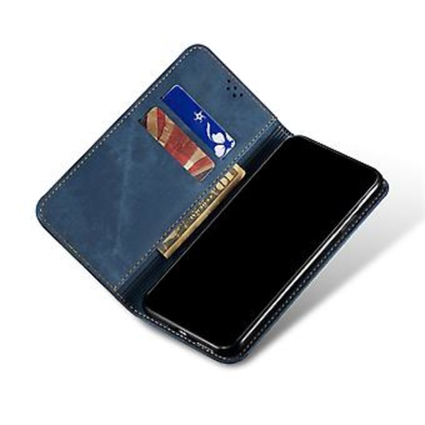 Denimtekstur PU-telefoncover til Samsung Galaxy A13 5G/4G/A04/A04S Blue