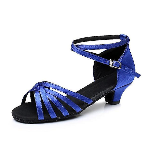 Dansesko til kvinder - Latin sko til scene, indendørs Chacha, basic hæl, lav hæl, marineblå, brun, sort - happygo.27.Navy Navy 27