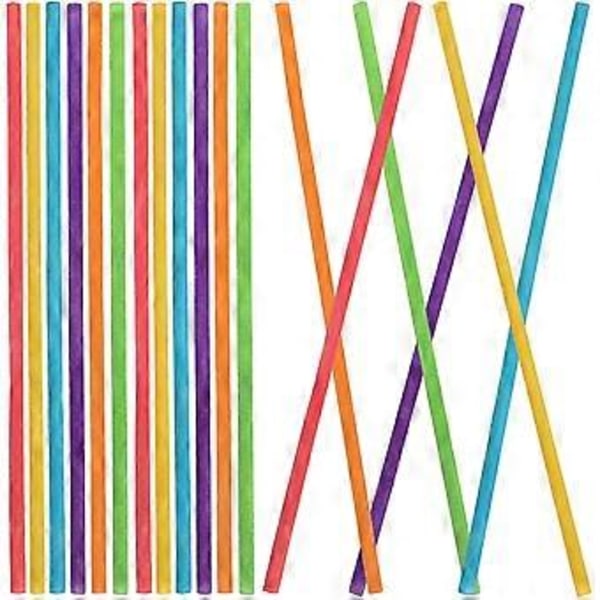 100 stk. farverige træpinde til børn til modeller og skulpturer 20 x 0,5 cm (Assorterede farver) (Størrelse 1)