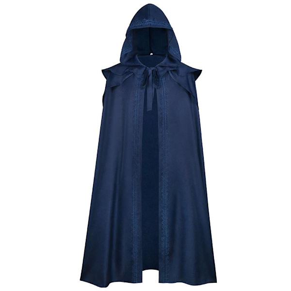 Hupullinen viitta - keskiaikainen renessanssin goottilainen viitta Halloween-cosplayhin, esityksiin ja elokuva-/tv-pukuihin.S.Blue