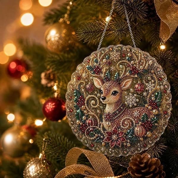 DIY Juleperlemaleri-kunstkit, Diamantkunst-ophængssæt til voksne, Vægophængssæt til pynt (Rangifertarandus) Rangifertarandus