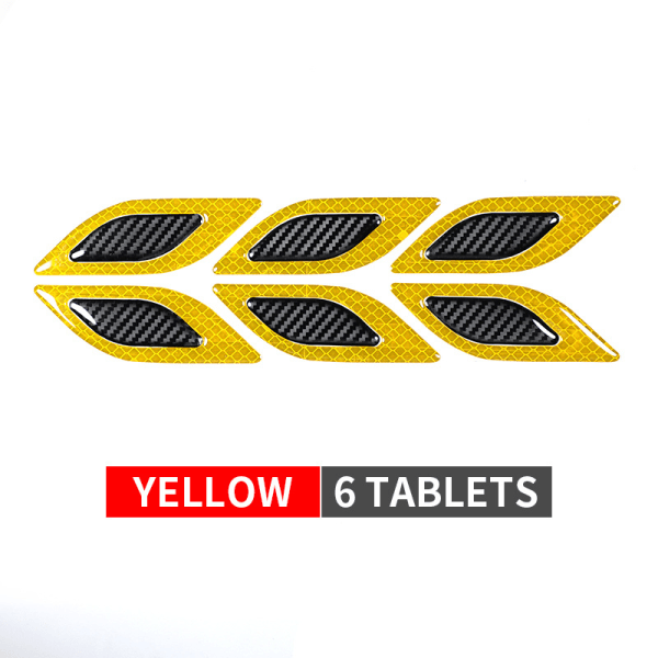 6 autokollanter à bandes réfléchissantes 3D (jaunes), adaptés aux