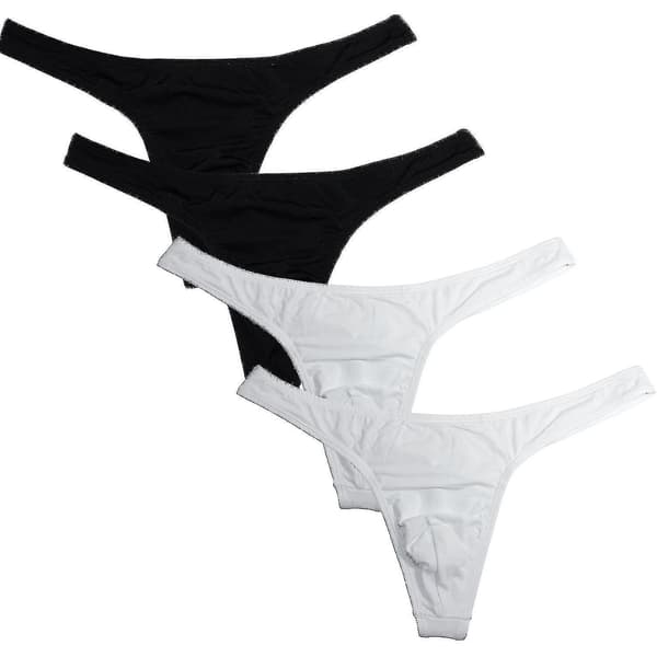 Pakke med 4 herrestringtruser. M. Svart Hvit Black White M
