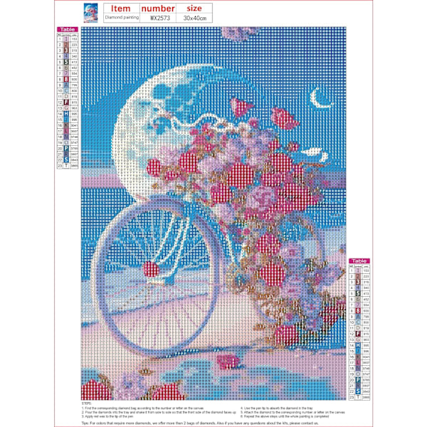 1 kpl Pink Bicycle -timanttimaalaus aikuisille, 5D timanttimaalaus