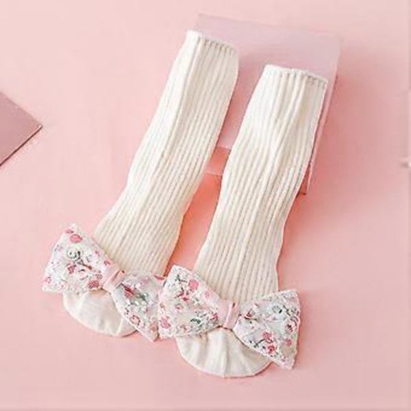 2 st/set Babystrumpor Blomma Halkfria Strumpor för 0-24M Spädbarn Flickor Nyfödda Barnstrumpor med Spets Rosett Dekorationer liten blomma M little flower M