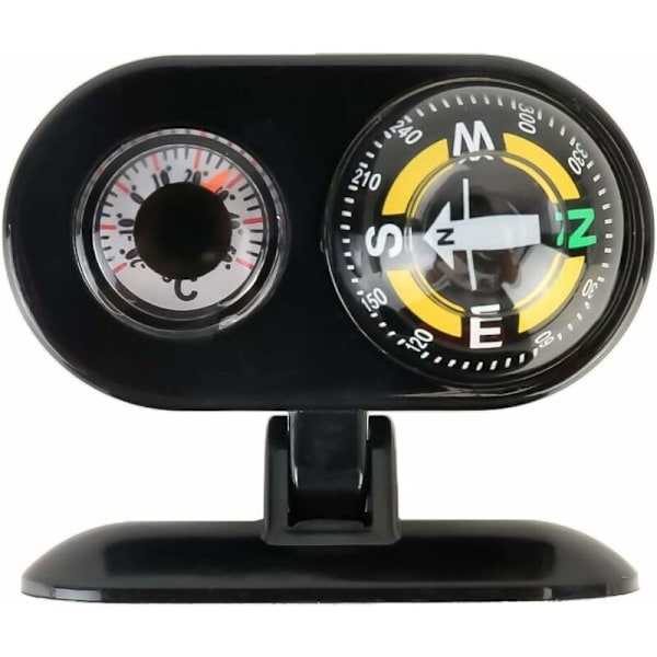 2-i-1 Bollbil Orienteringsguide Kompass Termometer Bil Auto Da