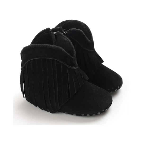 Baby sko varme bomuldssko-sort（11cm）
