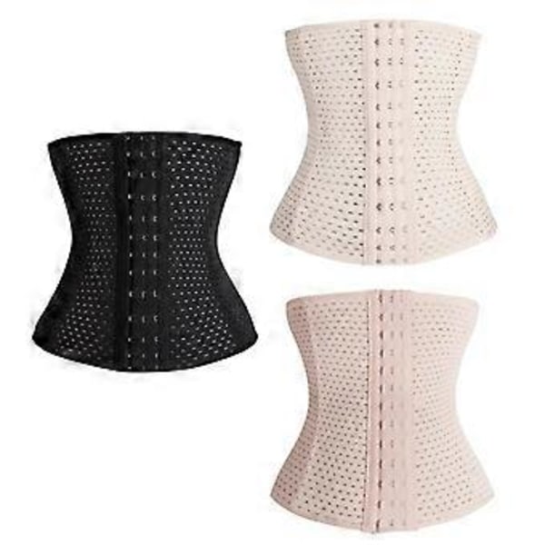 Åndbar talje-abdominal korset bælte Body Shaper Trainer XS(Sort XS) Black XS