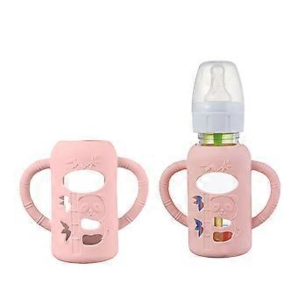 Elintarvikelaatuinen silikoninen tuttipullon suojus 120ml/250ml säiliön pidike suojakotelo helppo ote läpinäkyvä Transparent 120ml