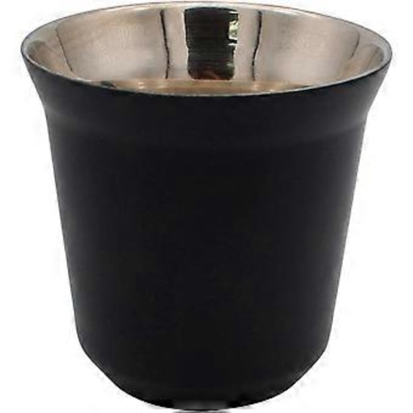 Koppar för kaffe/espresso i rostfritt stål, svart, 6,2*6,2 cm, dubbelväggig isolerad termisk kapsel kaffekopp