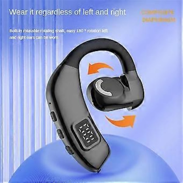 Luujohdekuulokkeet Bluetooth 5.3 Langattomat avokorvakuulokkeet Urheilukuulokemikrofoni