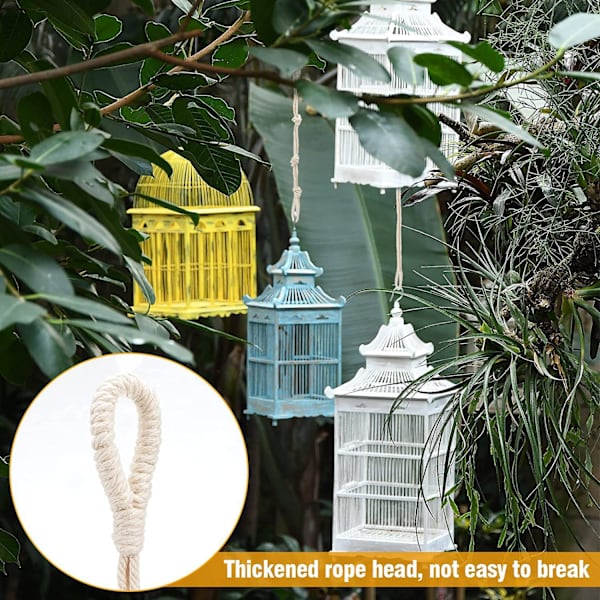 6 st Macrame Beige Växt Hängare Förlängare Rep Växt Hängande Korg Förlängare (Beige)