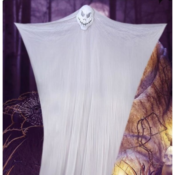 Hängande spökskalle hänge Halloween skräckspöke 3 meter gasväv