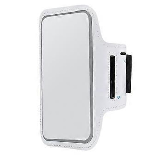 Universal Sports Vanntett Løpe Telefon Armbånd Trening Mobiltelefonholder Veske Midjebelte Armveske Treningsøkter for Alle 5.5 Tommers Telefoner (hvit) white