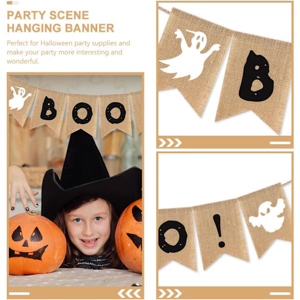 2 st Boo Banner Happy Birthday Banners Utomhus Dekorationer Ou