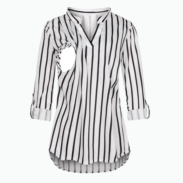 Maternity Nursing Tops 3/4 Rullade Ärm Tunika Blusar Amning