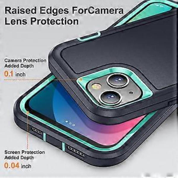 Til Apple iPhone 13 Pro, Faldbestandigt Beskyttelsesetui, Commuter Series, Sort/Grøn