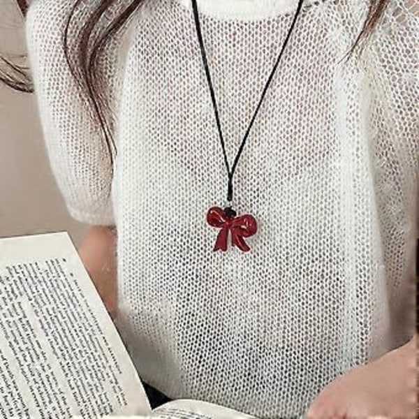 Muodikas rusettikuvioinen kaulakoru, musta nahkakaulakoru, monikäyttöinen neuleasuste, sopii erilaisiin tilaisuuksiin ribbon bow
