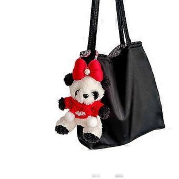 Panda Nyckelring Charmig Pälsig Hänge Söt Väskberlock Mjuk Panda Telefonprydnad Plyschmaterial för Handväska och Plånböcker  Helt rött zodiakentecken All red zodiac sign