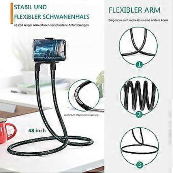 Mobiltelefonhållare Säng Universal Mobiltelefonhållare Gooseneck Flexibel Lång Arm Nacke Mobiltelefonhållare Bord Multifunktionell Mobiltelefonhållare S