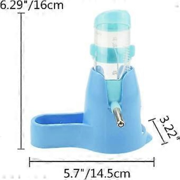 3 i 1 Hängande Vattenflaska för Hamster, Automatisk Husdjursdispenser med Bas för Dvärghamster Mus Råtta Igelkott (80ML Blå)