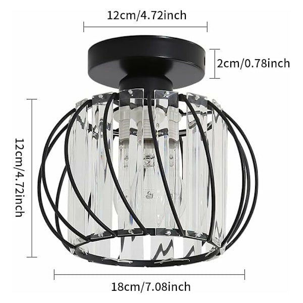 Moderne Krystal Loftlampe E27 Led Mini Krystal Lysekrone Loft
