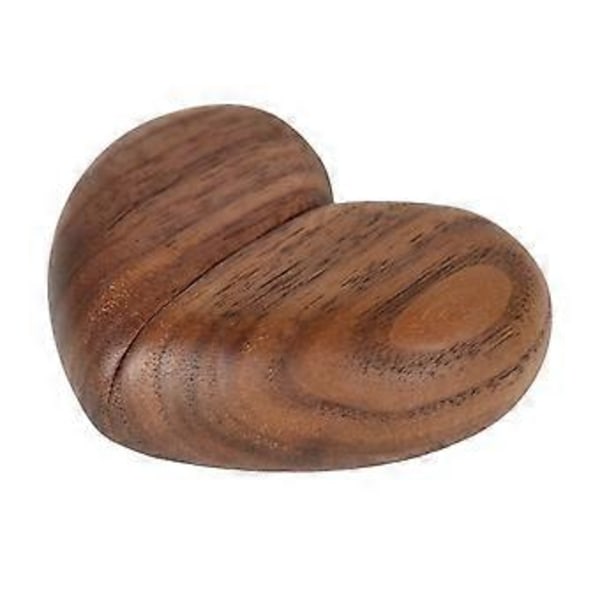 Håndlavet Hjerteformet Ringæske Bærbar Træ Hjerte Ringæske Designet Til Nem Skjuling Og Overraskelse black walnut