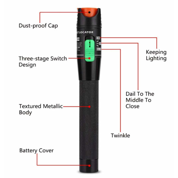 30mW Pan Type Plast Visual Fault Locator Fiber Optic Cable Tes