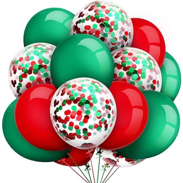 50 st julballonger set konfettiballonger latexballonger