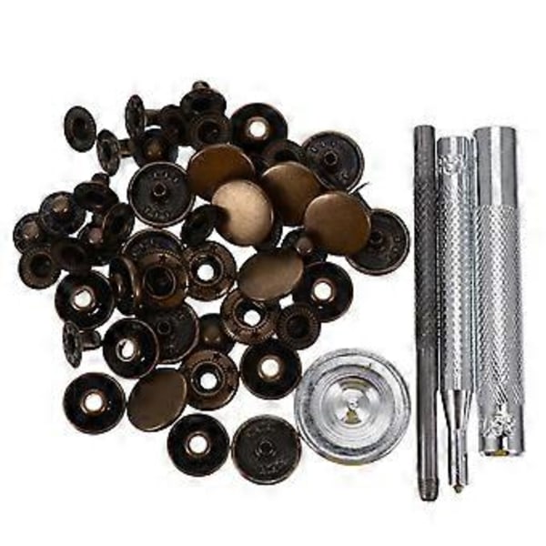 12 Set Kraftiga Lädersnäppfästen Kit Lädernitar och Snäppar