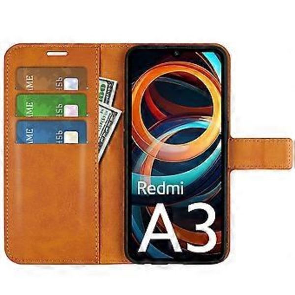 PU læder etui med magnetisk lukning og pung til Xiaomi Redmi A3/Poco C61 4G Style C