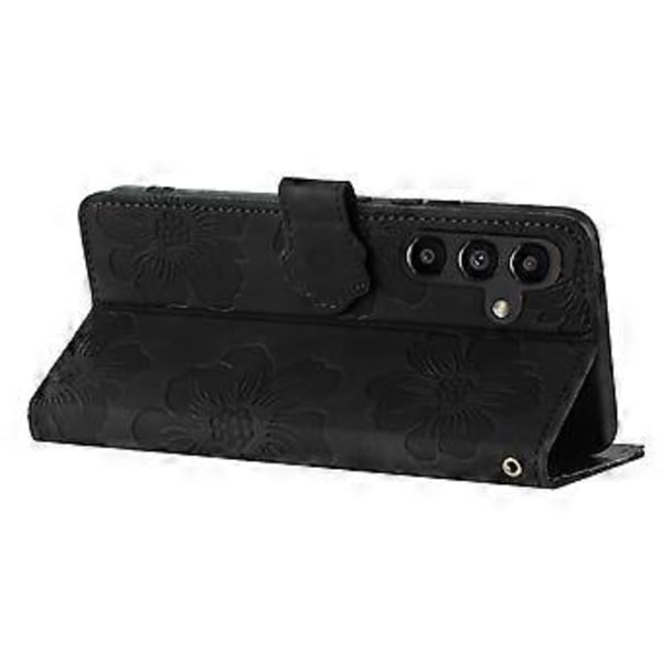 Til Samsung Galaxy A16 5G/A16 4G Etui Blomsterdesign Læder Wallet Telefon Cover med Håndledsrem Style A