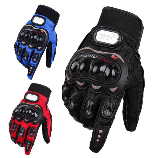 (Stor, svart) Sommarmotorcykelhandskar Mesh Andningsbar Touch Scr