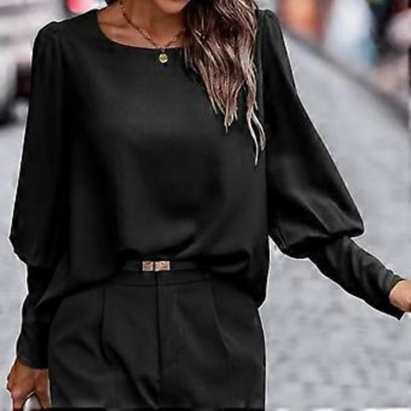 1 STK Pendler Langærmet Top - Sort - S (style425)